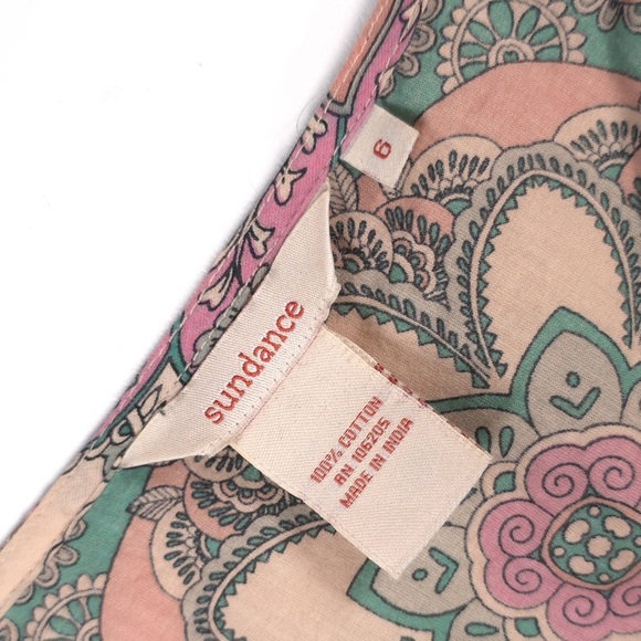 SUNDANCE Maxi Dress Paisley 100% Cotton Sleeveless Size 6‎ - Picture 3 of 10